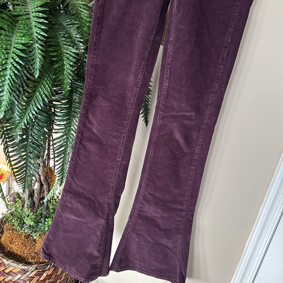 Paige Corduroy High Rise Lou Lou Pants Boot Cut Flare Burgundy Fall Tall Long - Picture 5 of 16